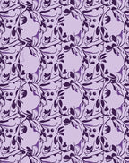 Artistic Purple Floral Swirl Pattern Rug