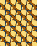 Golden Honeycomb Geometric Pattern Rug