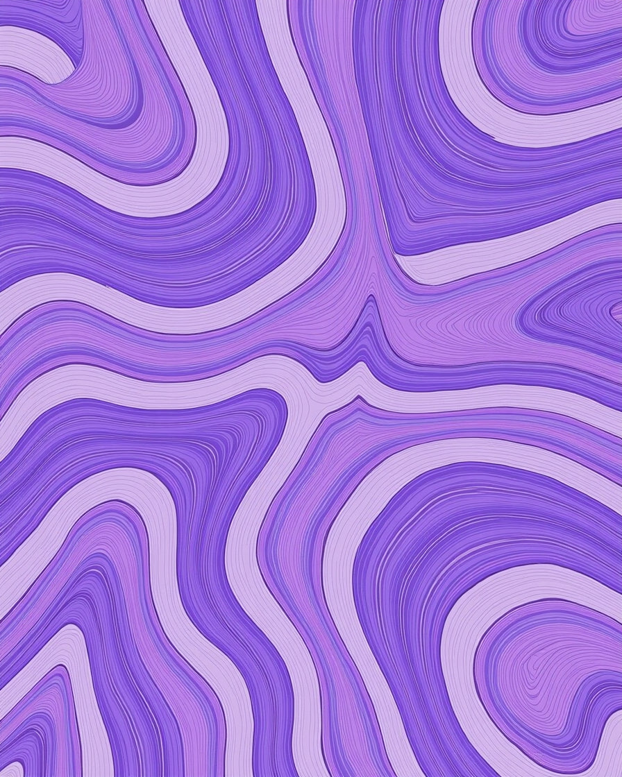 Abstract Purple Wavy Pattern Rug