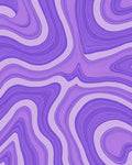 Abstract Purple Wavy Pattern Rug