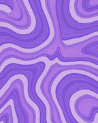 Abstract Purple Wavy Pattern Rug