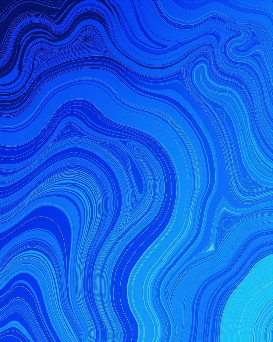 Vibrant Blue Swirl Abstract Pattern Rug
