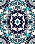 Intricate Teal Floral Mandala Pattern Rug