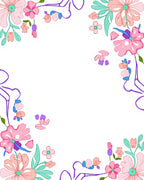 Whimsical Floral Vines Petals Design Rug