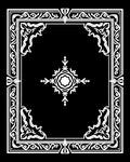 Elegant Black White Floral Scroll Frame Rug