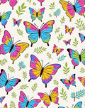 Vibrant Butterfly Pattern with Leaves Rug