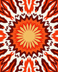 Fiery Radial Sunburst Pattern Rug
