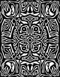 Bold Black White Swirling Abstract Pattern Rug