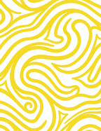 Yellow Flowing Lines Pattern Rug