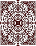 Dark Red Floral Mandala Harmony Rug