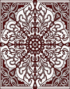 Dark Red Floral Mandala Harmony Rug