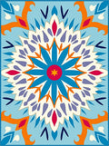 Azure Mandala Floral Pattern Rug