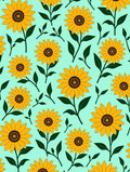 Bright Yellow Sunflower Floral Pattern Rug