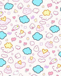 Whimsical Cloud Heart Pattern Design Rug