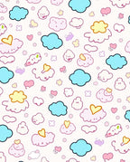 Whimsical Cloud Heart Pattern Design Rug