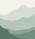 Layered Sage Green Mountain Horizon Rug