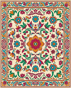 Colorful Floral Medallion Patterned Rug
