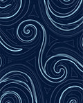 Navy Swirling Lines Pattern Rug