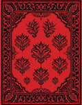 Bold Floral Pattern Red Black Rug