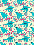 Dinosaur Rococo Swirl Design Rug