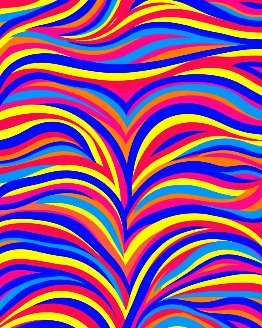 Vibrant Wave Pattern Design Rug