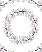 Delicate Floral Wreath Design Rug