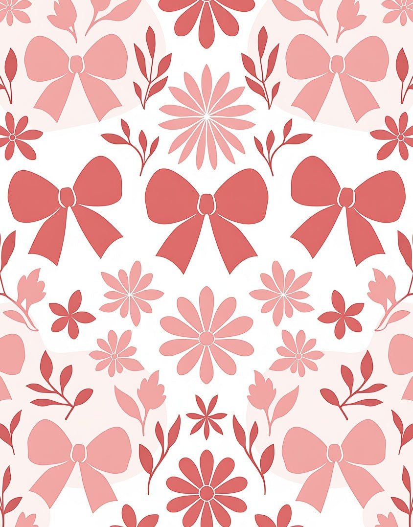 Sweet Floral Bow Pattern Design Rug