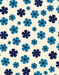 Retro Blue Flower Power Pattern Rug