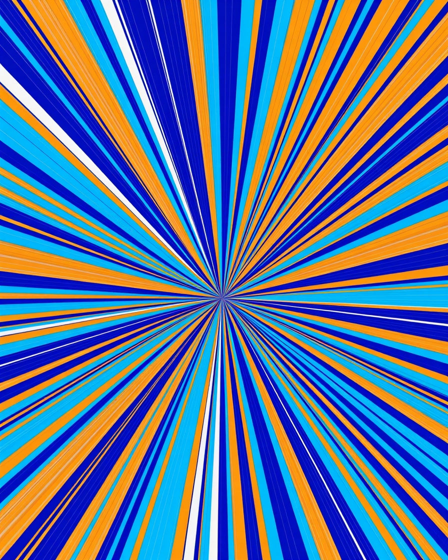 Starburst Pattern Radial Line Design Rug
