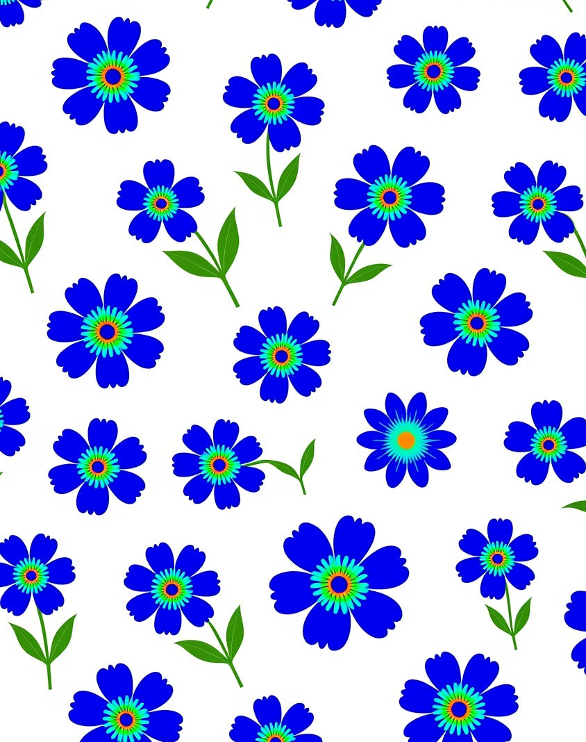 Blue Floral Pattern Fresh Design Rug