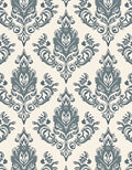 Damask Inspired Floral Scroll Pattern Rug