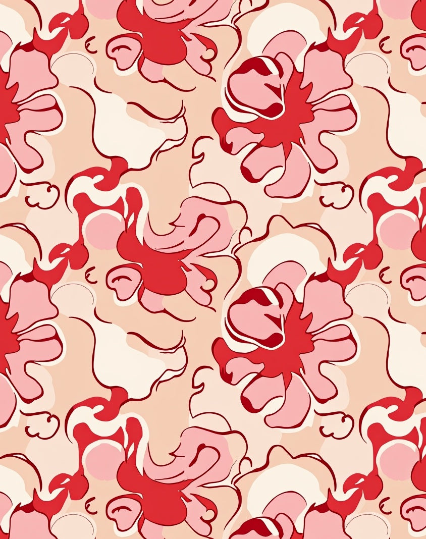 Abstract Floral Swirls Pattern Rug
