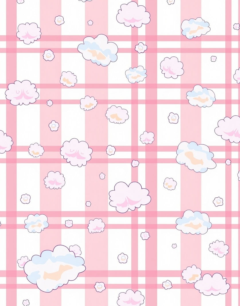 Pink Cloud Stripe Pattern Rug