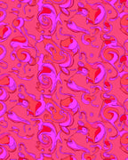Whimsical Pink Coral Abstract Swirls Rug