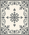 Ornate Floral Scrollwork Motif Rug