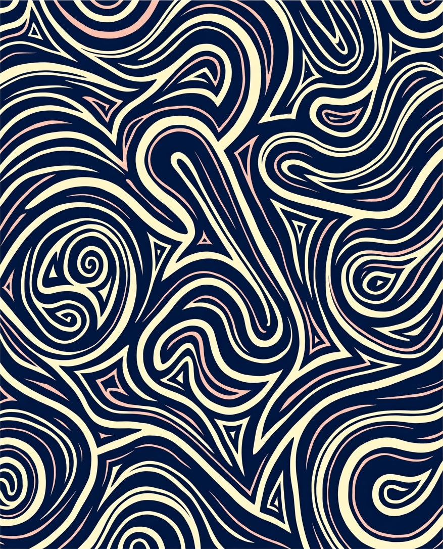 Abstract Swirls Triangles Pattern Rug