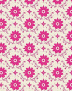 Bright Pink Floral Vine Pattern Rug
