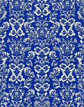 Blue White Classic Floral Damask Rug