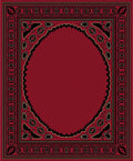 Rich Red Black Floral Damask Rug
