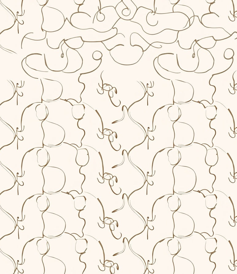 Line Art Organic Abstract Pattern Rug
