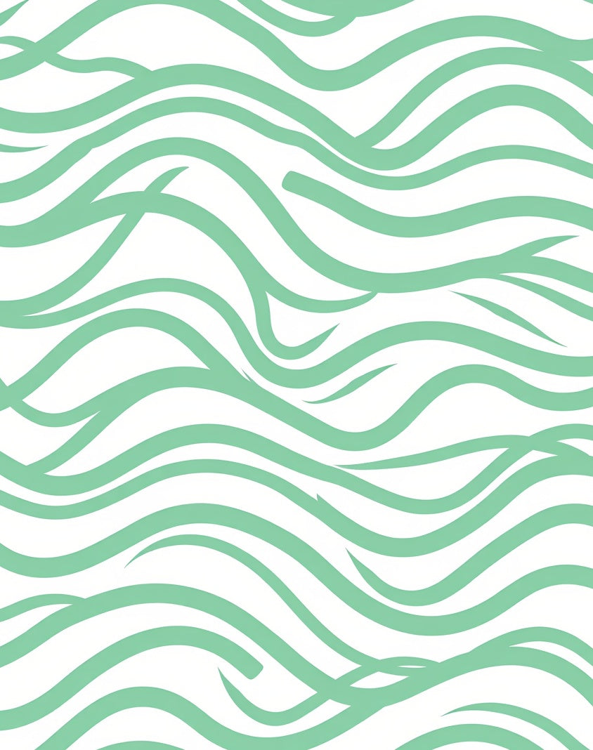 Aquamarine Wavy Stripe Pattern Rug