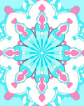 Pastel Petal Kaleidoscope Rug