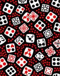 Red White Dice Pattern Design Rug