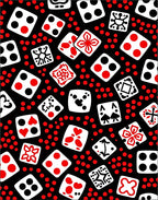 Red White Dice Pattern Design Rug
