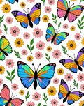 Whimsical Butterflies And Flowers Pattern Rug