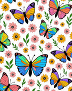 Whimsical Butterflies And Flowers Pattern Rug