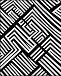 Sharp Black White Geometric Lines Rug