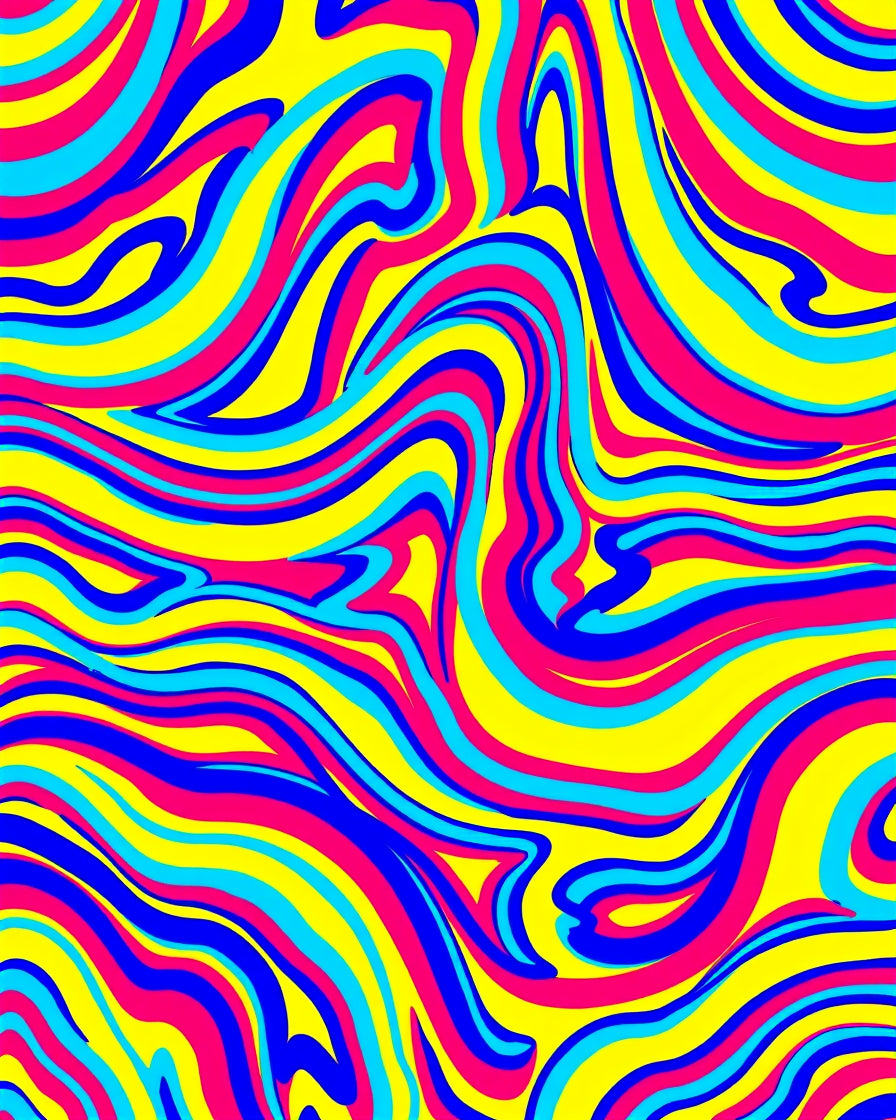 Vibrant Swirl Pattern with 3 Colors Rug