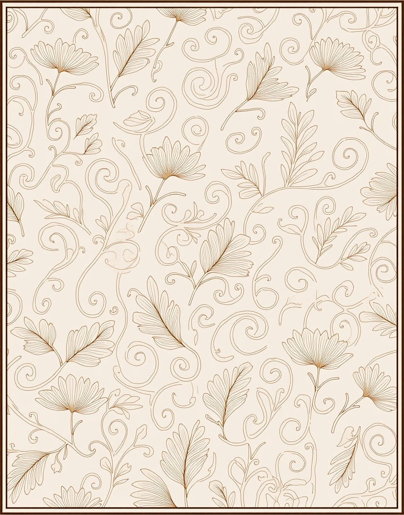 Vintage Floral Scrollwork Tapestry Design Rug