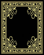 Golden Elegant Floral Border Design Rug